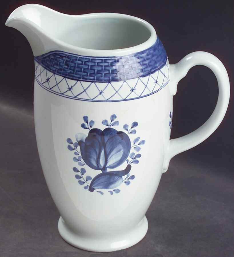 Tranquebar Blue (Rim, Wide Lattice Band) 40 Oz Pitcher by Royal Copenhagen-1