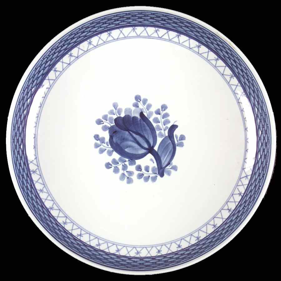 Tranquebar Blue (Rim, Wide Lattice Band) 9" Round Cake Dish by Royal Copenhagen-1