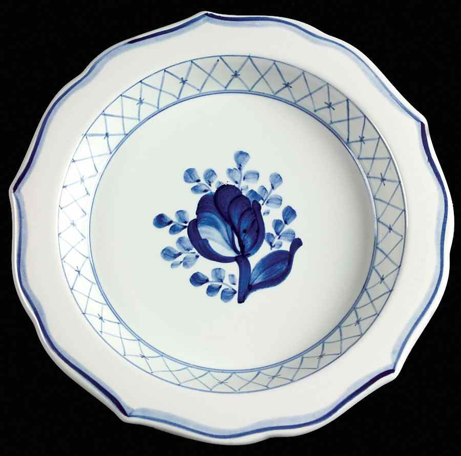 Tranquebar Blue (Rim, Wide Lattice Band) Wine Bottle Coaster by Royal Copenhagen-1