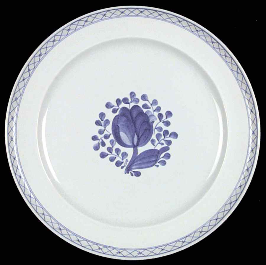 Tranquebar Blue (Rim, Narrow Lattice Band) Dinner Plate by Royal Copenhagen-1