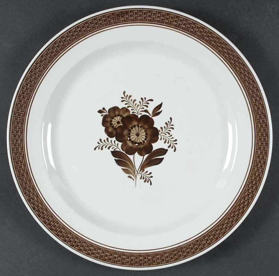 Tranquebar Brown 13" Chop Plate (Round Platter) by Royal Copenhagen-1
