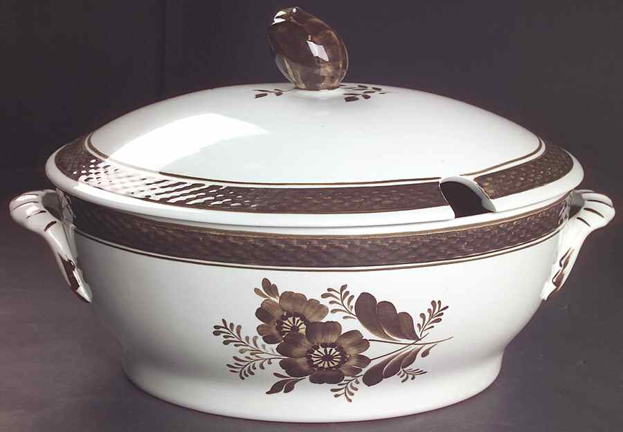 Tranquebar Brown Tureen &  Lid by Royal Copenhagen-1