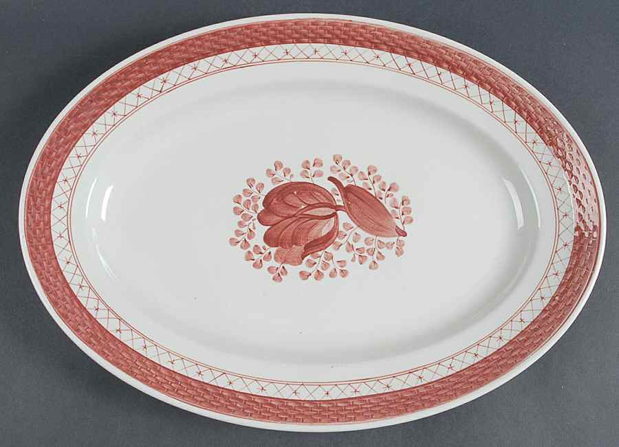Tranquebar Red 14" Oval Serving Platter by Royal Copenhagen-1