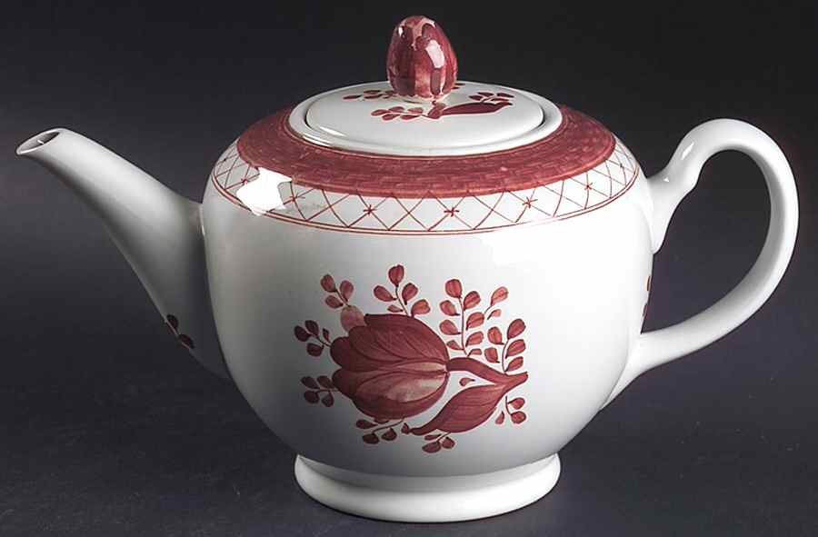 Tranquebar Red Teapot & Lid by Royal Copenhagen-1