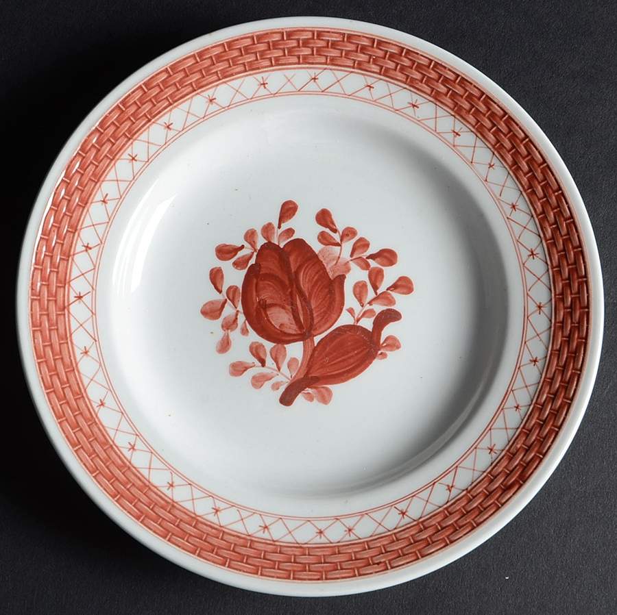 Tranquebar Red Bread & Butter Plate by Royal Copenhagen-1