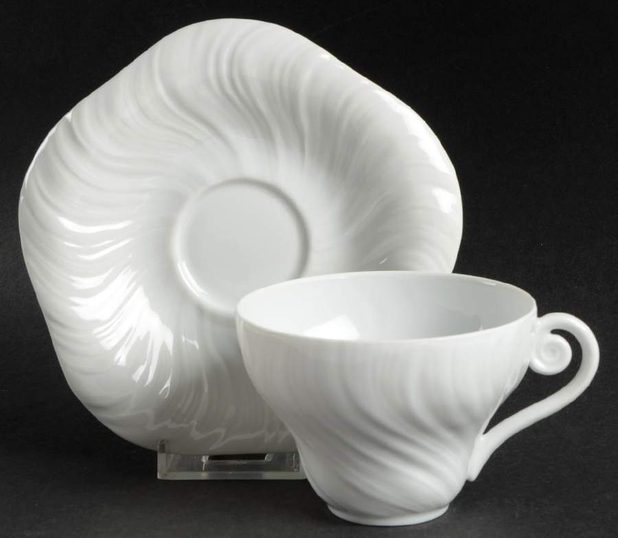 Triton Flat Cup & Saucer Set by Royal Copenhagen-1