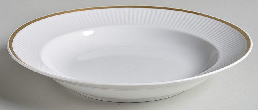 Tunna (Ribbed) Large Rim Soup Bowl by Royal Copenhagen-1