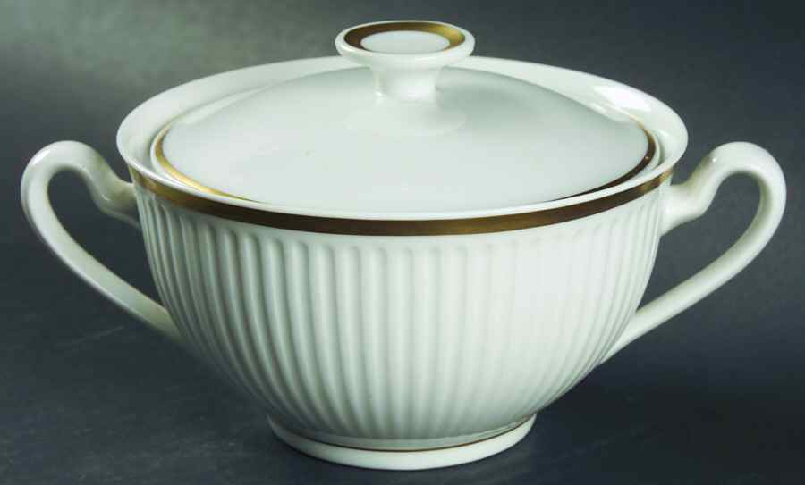 Tunna (Ribbed) Sugar Bowl & Lid by Royal Copenhagen-1