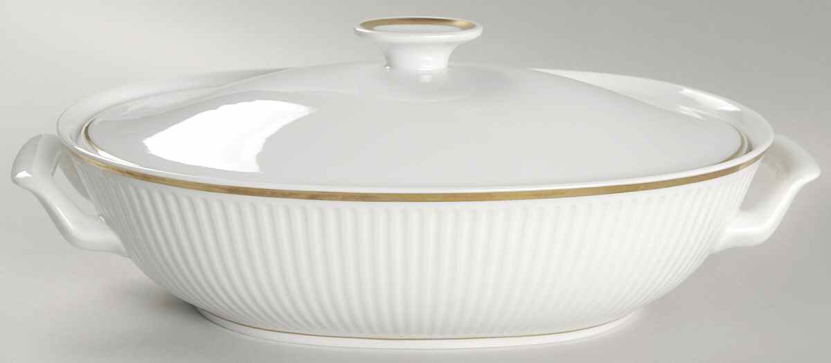 Tunna (Ribbed) Oval Covered Vegetable by Royal Copenhagen-1