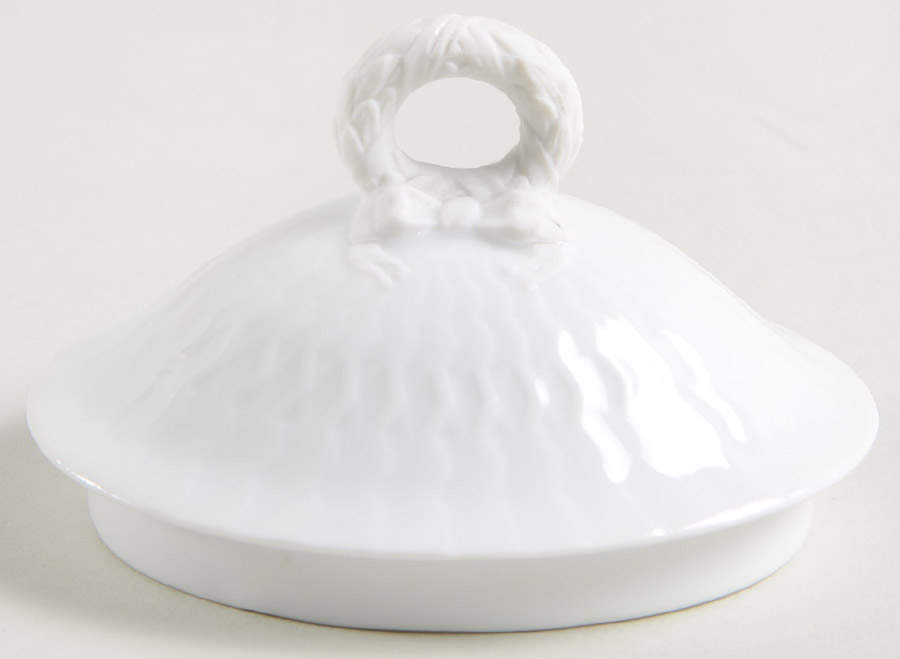 White Fan Lid for Small Teapot by Royal Copenhagen-1