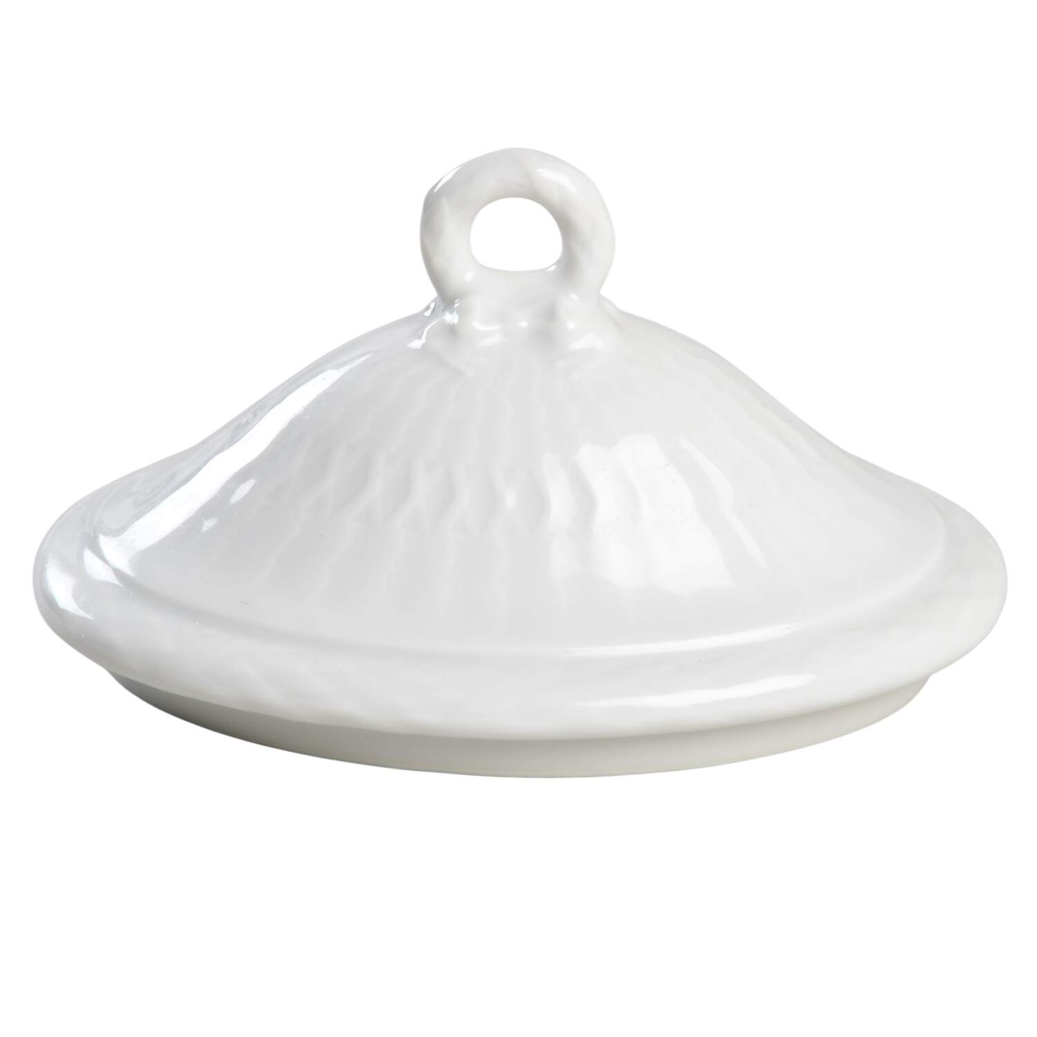 White Fan Lid for Sugar Bowl by Royal Copenhagen-1
