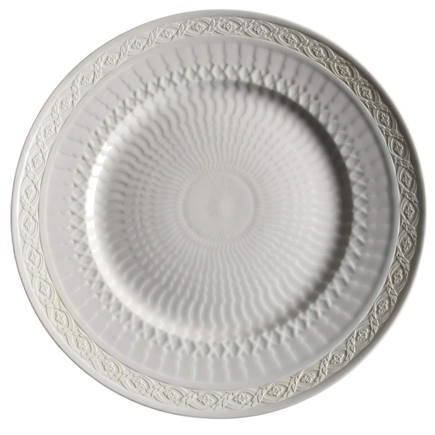 White Fan 13" Chop Plate (Round Platter) by Royal Copenhagen-1