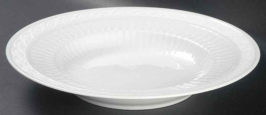 White Fan Rim Soup Bowl by Royal Copenhagen-1