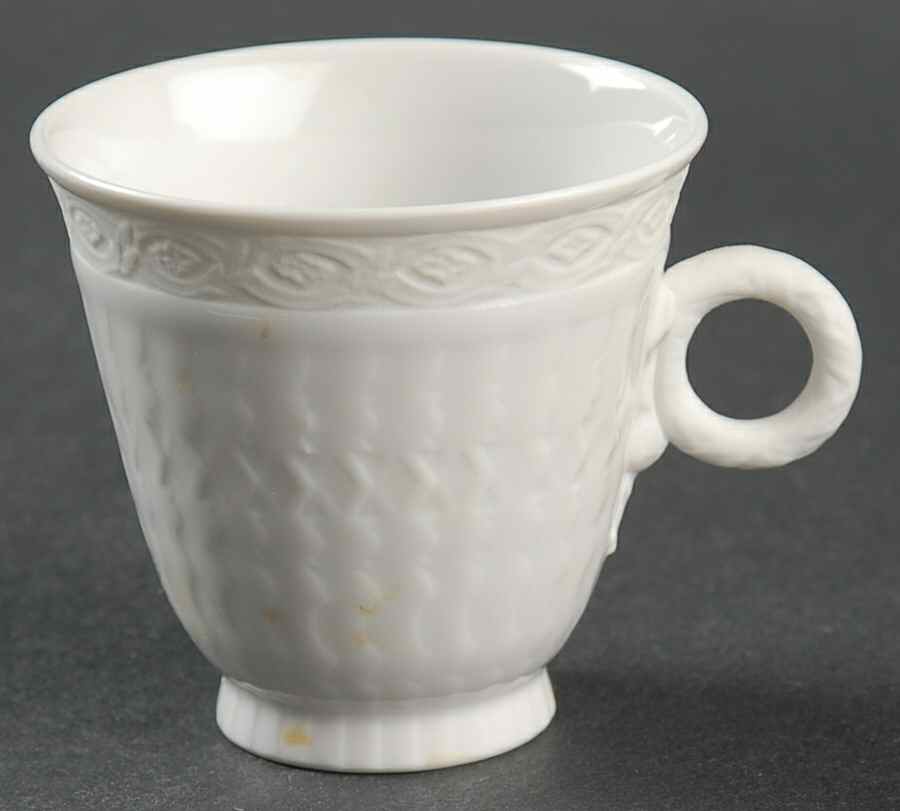 White Fan Flat Demitasse Cup by Royal Copenhagen-1