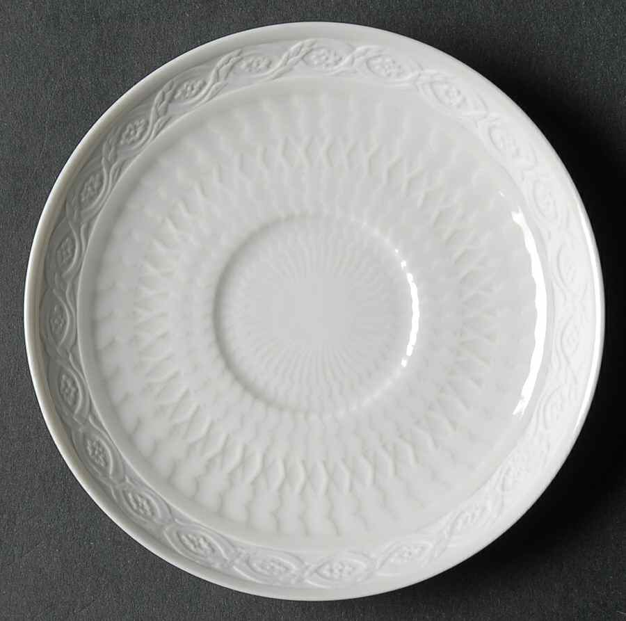 White Fan Saucer for Demitasse Cup by Royal Copenhagen-1