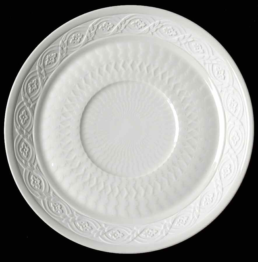 White Fan Saucer for Flat Cream Soup Bowl by Royal Copenhagen-1