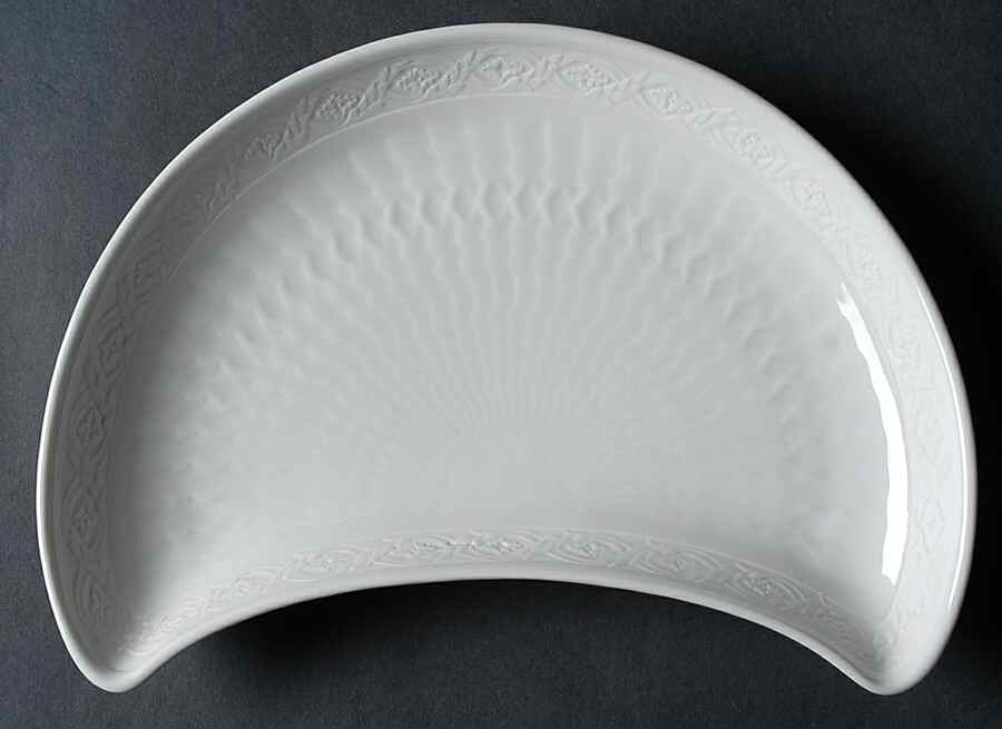 White Fan Crescent Salad Plate by Royal Copenhagen-1