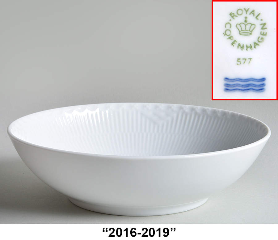 White Half Lace 8" Salad Serving Bowl by Royal Copenhagen-1