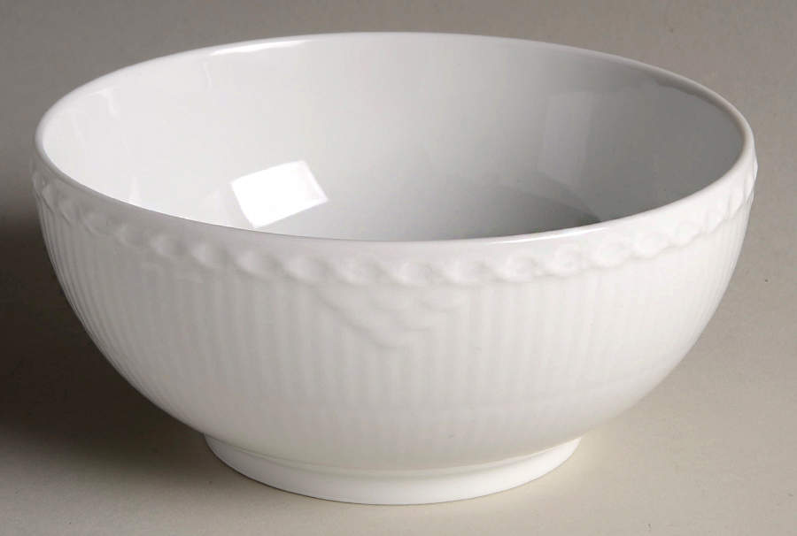 White Half Lace 6" Round Serving Bowl by Royal Copenhagen-1