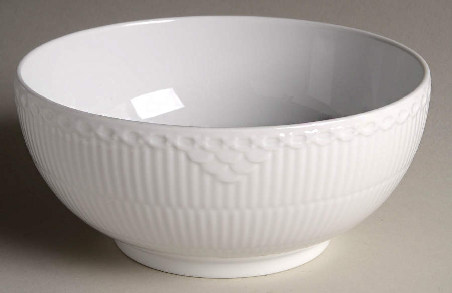 White Half Lace 7" Round Vegetable Bowl by Royal Copenhagen-1
