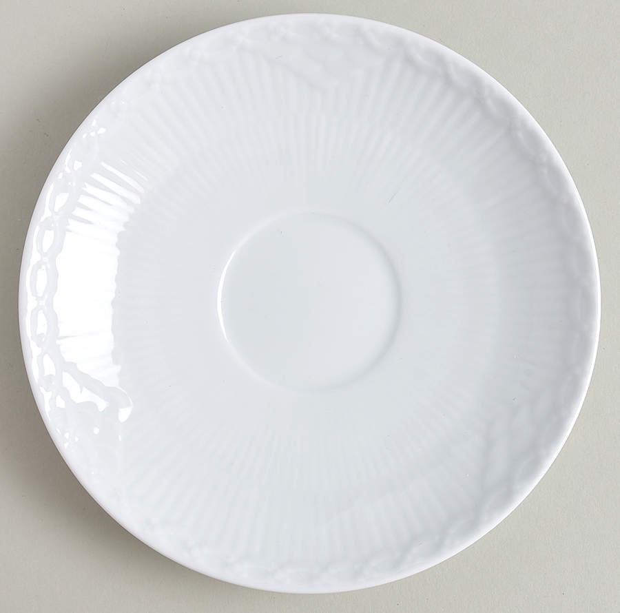 White Half Lace Saucer for Large Flat Cup by Royal Copenhagen-1
