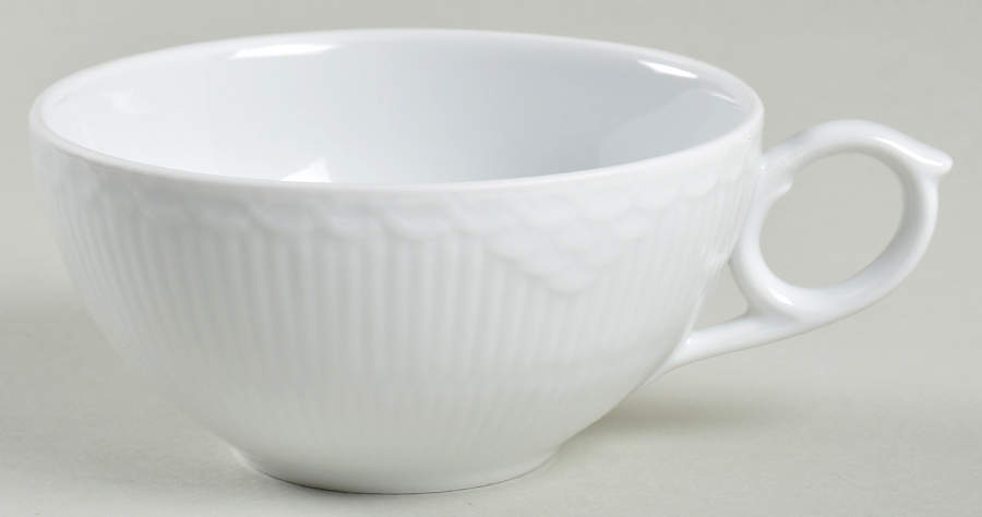 White Half Lace Large Flat Cup by Royal Copenhagen-1
