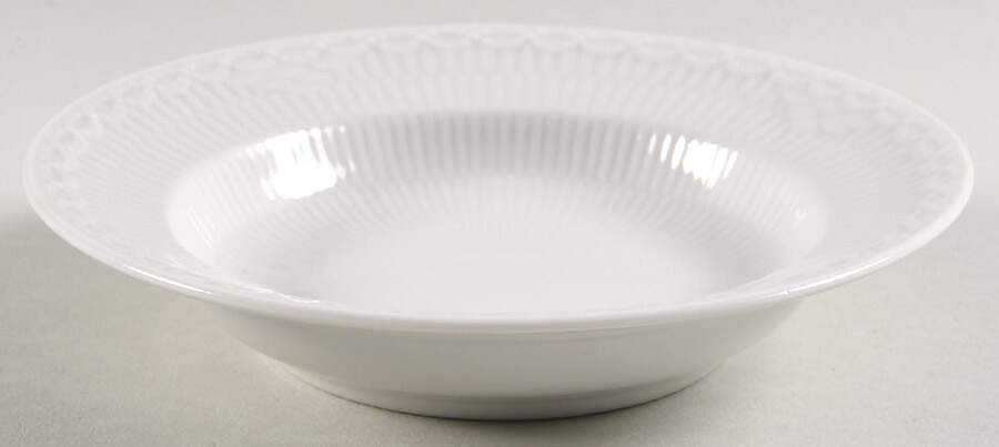 White Half Lace Rim Fruit/Dessert (Sauce) Bowl by Royal Copenhagen-1