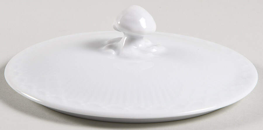 White Half Lace Lid for Flat Cream Soup Bowl by Royal Copenhagen-1