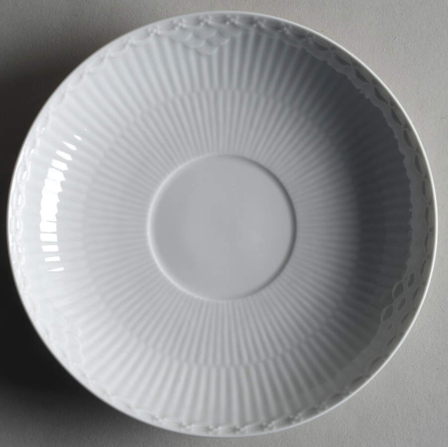 White Half Lace Saucer for Oversized Cup by Royal Copenhagen-1