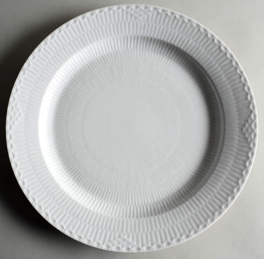 White Half Lace 13" Chop Plate (Round Platter) by Royal Copenhagen-1