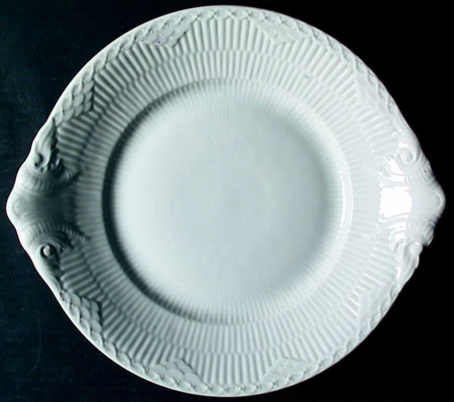 White Half Lace Handled Cake Plate by Royal Copenhagen-1