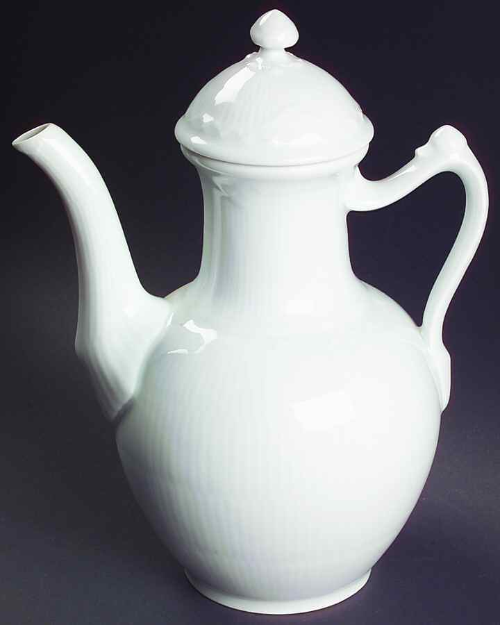 White Half Lace Coffee Pot & Lid by Royal Copenhagen-1