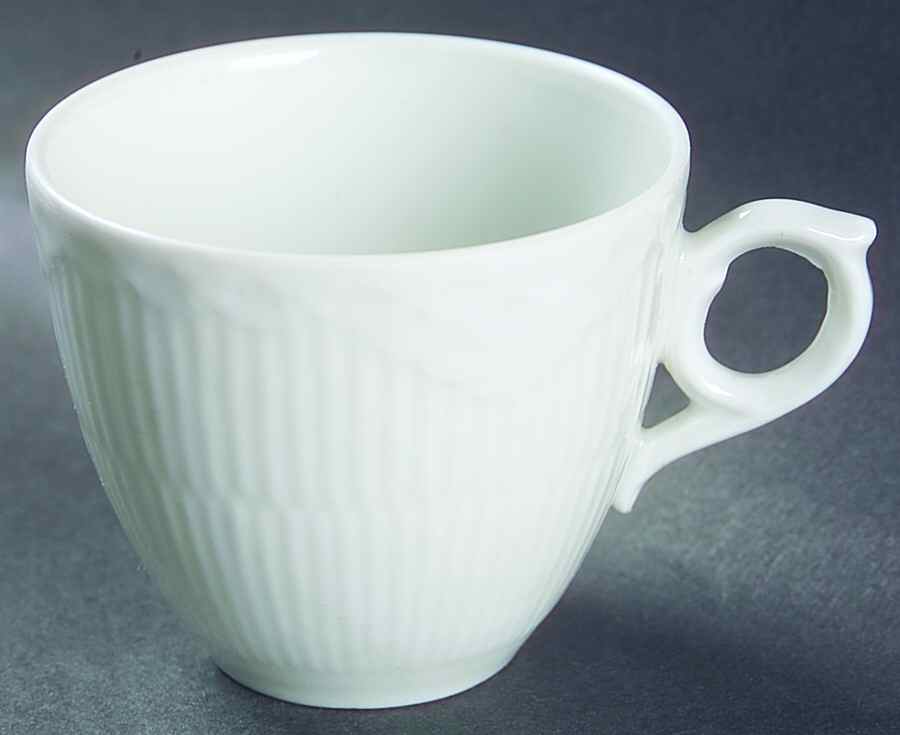 White Half Lace Flat Demitasse Cup by Royal Copenhagen-1