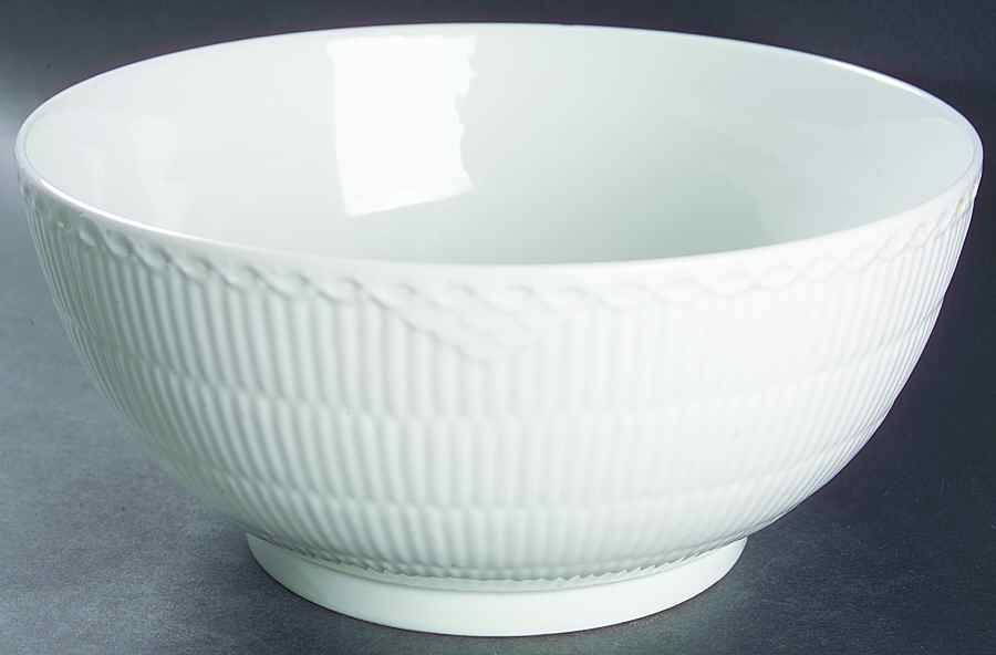 White Half Lace 9" Salad Serving Bowl by Royal Copenhagen-1