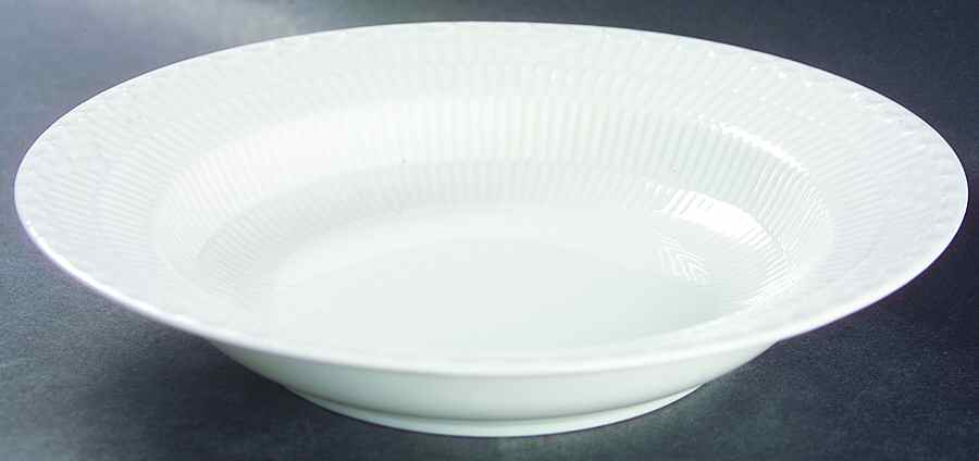 White Half Lace Rim Soup Bowl by Royal Copenhagen-1