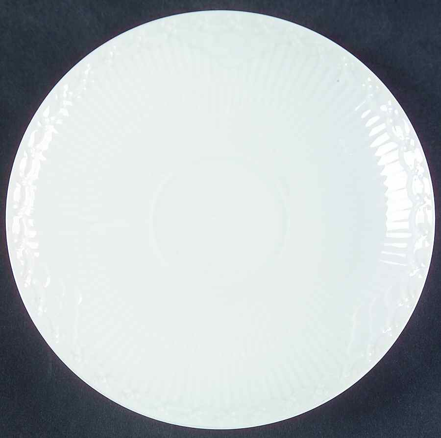 White Half Lace Saucer for Flat Cup by Royal Copenhagen-1