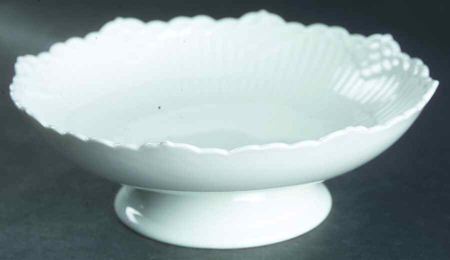 White Half Lace Round Compote (Height X Width) by Royal Copenhagen-1