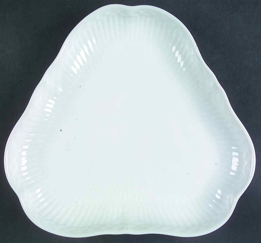 White Half Lace Triangular Cake Plate by Royal Copenhagen-1