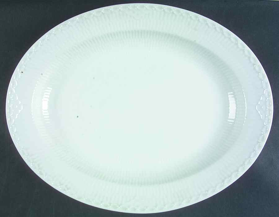 White Half Lace 14" Oval Serving Platter by Royal Copenhagen-1