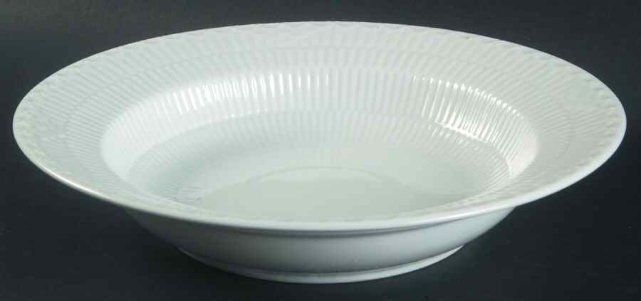 White Half Lace Rim Soup Bowl by Royal Copenhagen-1