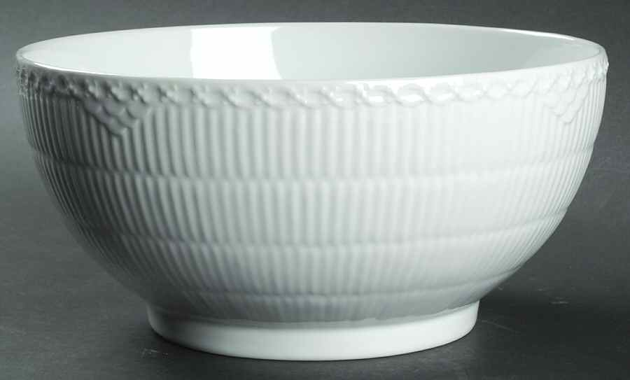 White Half Lace 9" Salad Serving Bowl by Royal Copenhagen-1