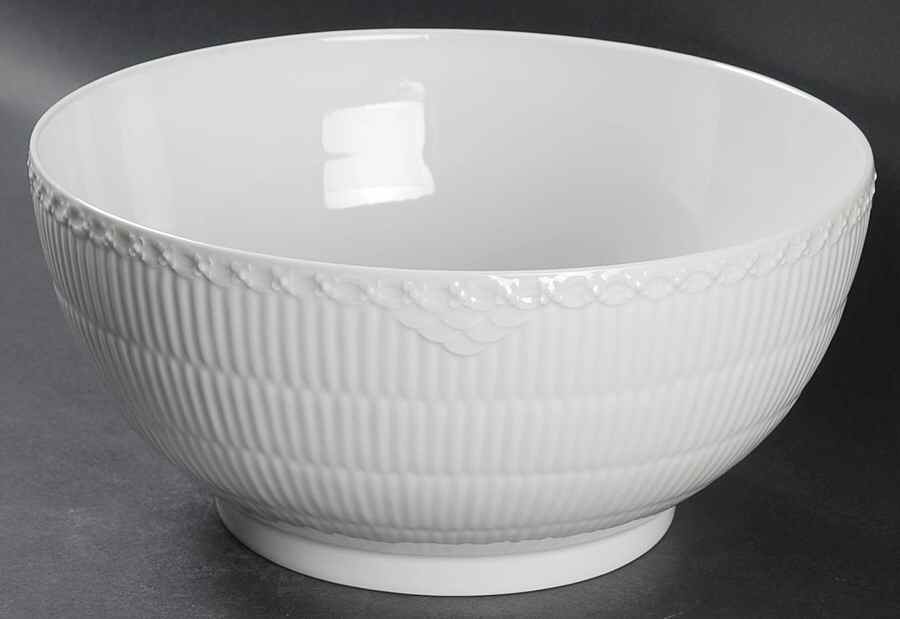 White Half Lace 9" Salad Serving Bowl by Royal Copenhagen-1