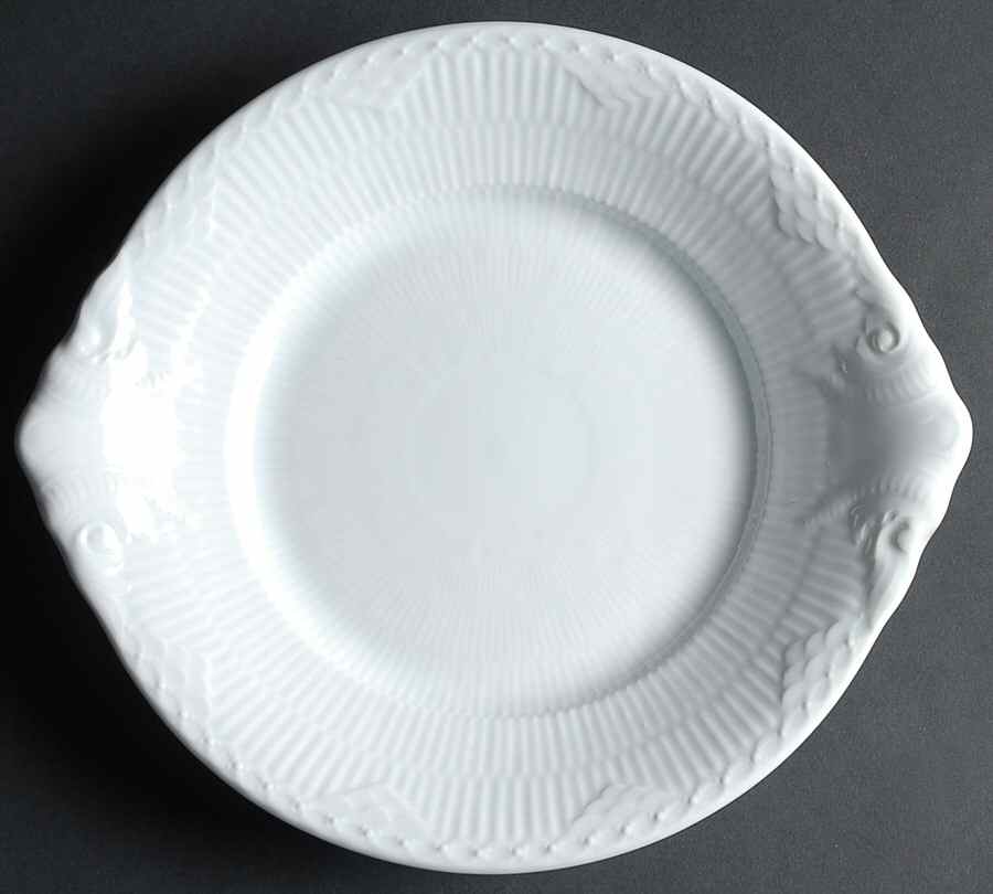 White Half Lace Handled Cake Plate by Royal Copenhagen-1