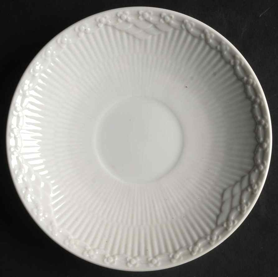 White Half Lace Saucer for Flat Cup by Royal Copenhagen-1