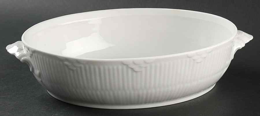 White Half Lace Oval Vegetable No Lid by Royal Copenhagen-1