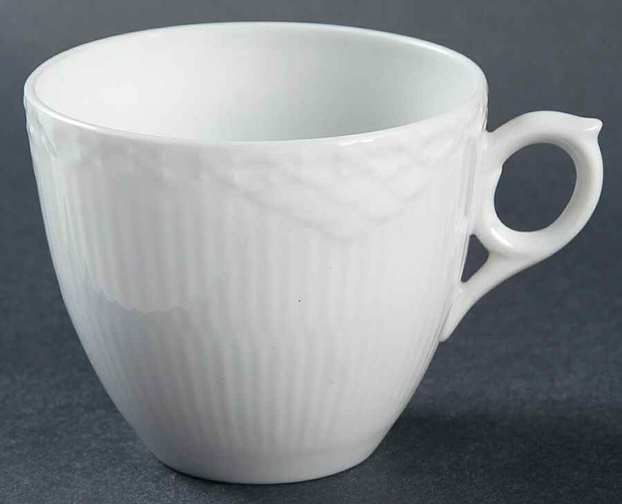 White Half Lace Flat Cup by Royal Copenhagen-1