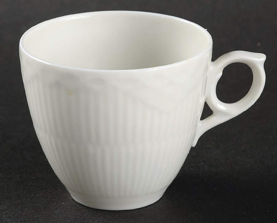 White Half Lace Flat Demitasse Cup by Royal Copenhagen-1
