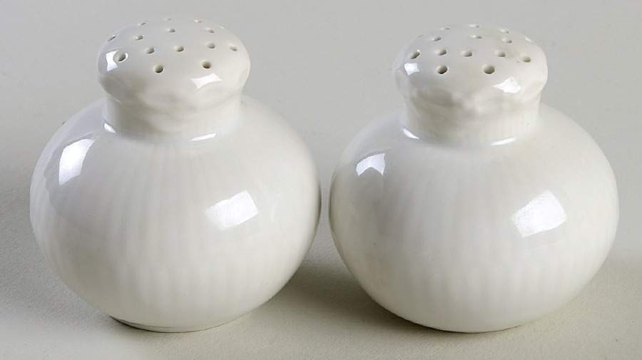 White Half Lace Salt & Pepper Set by Royal Copenhagen-1