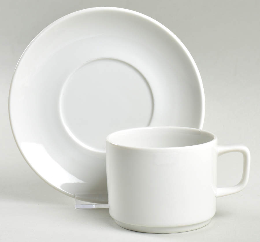 Whitepot Flat Cup & Saucer Set by Royal Copenhagen-1