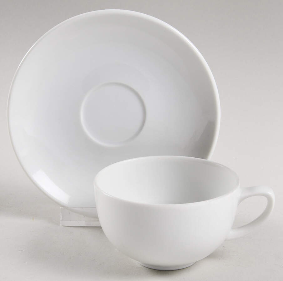 Whitepot Flat Demitasse Cup & Saucer Set by Royal Copenhagen-1